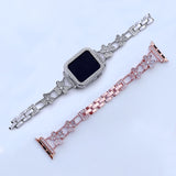 Diamond Steel Strap for Apple Watch Band 42mm 38mm Women Jewelry Wristband Bracelet for IWatch 40mm 44mm 41mm Series 7 6 SE 5 4