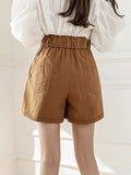 High Waist Casual Women Summer Korean Style All-match Solid Color Ladies Short Pants