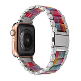 Resin strap Band For Apple Watch 6 5 4 3 2 44mm 40mm metal steel Bracelet For iWatch watchBand Replacement Series 6 5 4 3 Correa