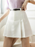 High Waist Casual Women Solid Color A-line Summer All-matched Mini Shorts Skirts