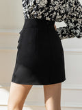 High Waist Women Summer Korean Style All-match Solid Color Office Ladies Elegant Short Skirt