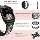 Diamond Strap for Apple Watch Band 7 6 41mm 45mm 38/42mm 40/44mm Women&#39;s Jewelry Metal Bracelet for iWatch Series 7 SE 5 3 Bands