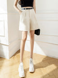 High Waist Casual Women Summer Korean Style Streetwear All-match Ladies Short Tailored Pants