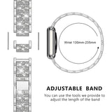 Womens Diamond Case + Strap for Apple Watch Band 7 6 41mm 45mm 38/42/40/44mm Jewelry Metal Bracelet for iWatch Series SE 3 Cover