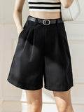 High Waist Casual Women Summer Korean Style Streetwear All-match Ladies Short Tailored Pants