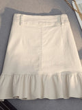 Fashion Women All-match Preppy Style Summer Korean Style High Waist Slim A-line Wrap Hip Short Skirt