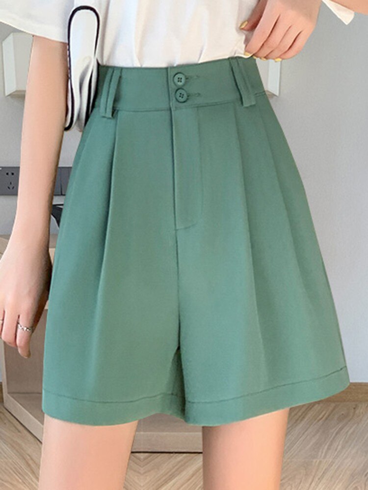 High Waist Casual Women Summer Fashion Comfortable Solid Color Loose Short Pants