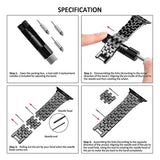 Diamond Strap for Apple Watch Band 7 6 41mm 45mm 38/42mm 40/44mm Jewelry Metal Bracelet Belt for iWatch Series SE 5 3 Wristbands