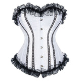 Women Vintage Lace Overbust Corset Victorian Sexy Brocade Corset Top Waist Cincher Body Shaper Slim Corsets Bustiers Lingerie