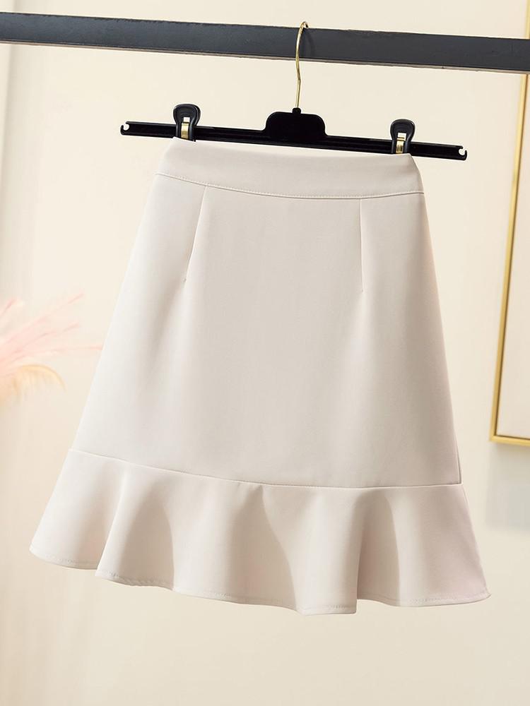 High Street Elegant Women Fishtail Skirt Summer Korean Style High Waist Wrap Hip Mini Short Skirt