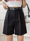 Women Summer Casual Fashion Korean Style All-match High Wasit Ladies Elegant Tailored Short Pants