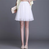 Retro Tulle Women Summer Korean Skirt Streetwear Ladies Mesh Casual Ball Gown Saia Short Skirts