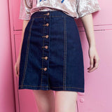 Vintage Denim Mini Skirts Y2K Aesthetic Korean High Waist Wide Leg A-Line Jeans Skirt