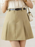 High Waist Casual Women Solid Color A-line Summer All-matched Mini Shorts Skirts