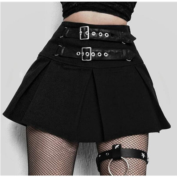 Gothic Emo Alt Hippie High Waist Mini Pleated Skirts Goth Punk