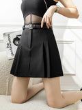 High Waist Women Summer Korean Style All-match Ladies Elegant Pleated Casual A-line Short Skirt