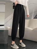 High Waist Ankle-length Women Korean Style Streetwear All-match Loose Ladies Casual Pant