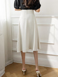 Ladies Elegant Spring Korean Style All-match Big Swing High Waist Women Long A-line Skirt