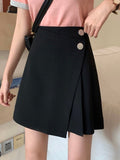 High Waist Casual Women Short Skirts Summer Black All-match Irregular A-line Mini Skirt