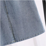 Women Summer Mid-Length Straight Long Vintage Midi Elegant Jean Skirt