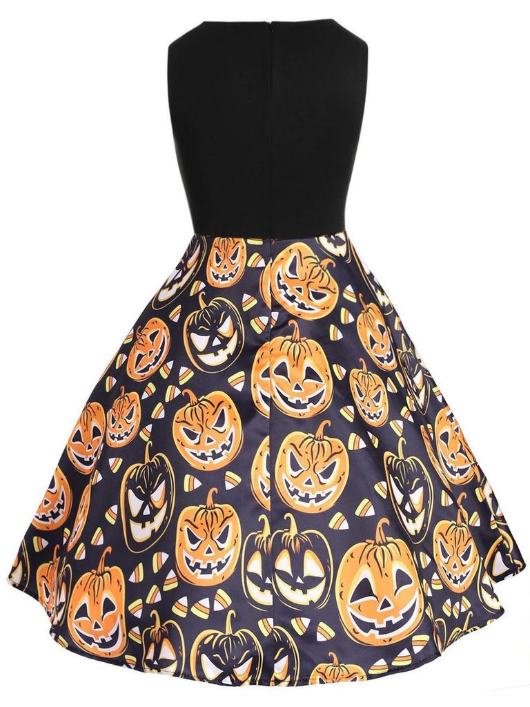 Black 1950s Pumpkin Plus Size Dress