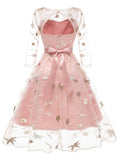 2PCS Top Seller Pink 1950s Dress & White Petticoat