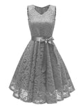 1950s Lace Floral Bow Dress