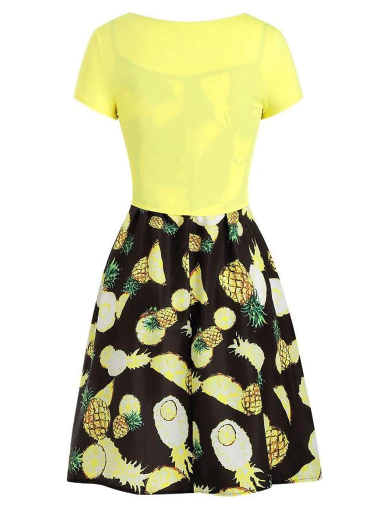 2PCS Front Knot Cardigan Pineapple Strap Dress