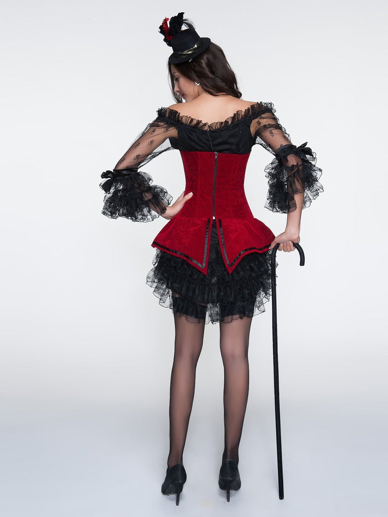 Halloween Steampunk Lace Corset Strapless Dress