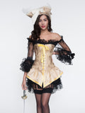 Halloween Steampunk Lace Corset Strapless Dress