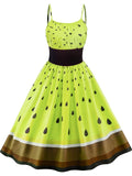 1950s Fruit Watermelon Swing Dress