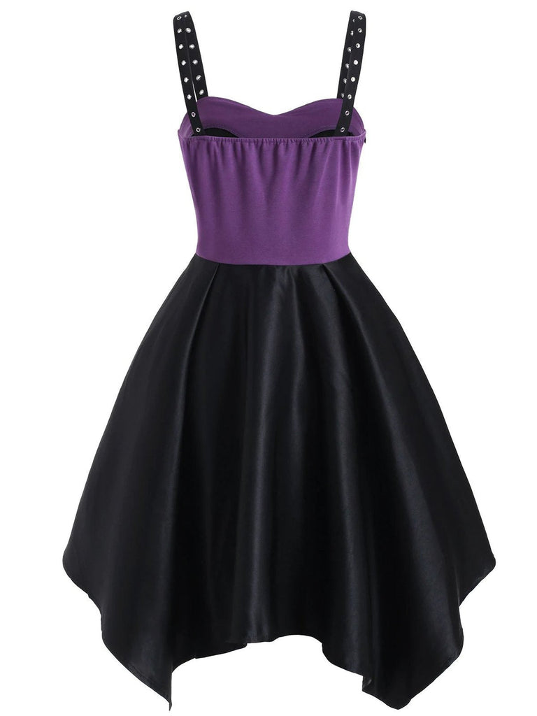 Black 1950s Gothic Asymmetrical Dress