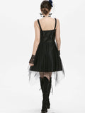 Black 1950s Steampunk Tulle Dress