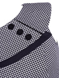 Grey 1950s Plaid Patchwork Swing Dress