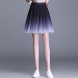 Retro Tulle Women Summer Korean Skirt Streetwear Ladies Mesh Casual Ball Gown Saia Short Skirts