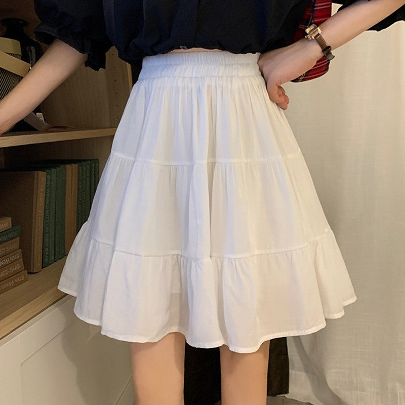 Women Summer Casual Skirts Fashion Korean Style All-match Loose Ladies High Waist A-line Short Skirt
