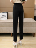 High Waist Pencil Pants Women Fashion Korean Style All-match Office Lady Elegant Ankle-length Pants