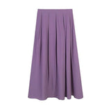 Women Long Spring Summer Solid High Waist A-Line Large Swing Casual Loose Skirt