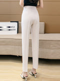 High Waist Pencil Pants Women Fashion Korean Style All-match Office Lady Elegant Ankle-length Pants