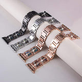 Diamond Strap for Apple Watch Band 7 6 41mm 45mm 38/42mm 40mm 44mm Jewelry Metal Bracelet for iWatch Series 7 SE 5 3 Wristbands