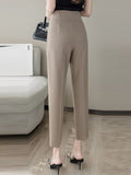 High Waist Spring Fashion Korean Style All-match Straight Office Lady Elegant Ankle-length Pencil Pants