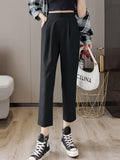 High Waist Ankle-length Pants Women Spring Korean Style All-match Thin Ladies Casual Pencil Pants