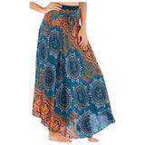 Printed Summer Floral Casual Sexy Beach Boho Long Maxi Skirt Bohemian Pleated Women Chiffon Skirts