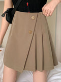 High Waist Casual Women A-Line Mini Skirts Summer Irregular pleated Short Skirt