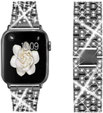 Diamond Strap for Apple Watch Band 7 6 41mm 45mm 38/42mm 40/44mm Jewelry Metal Bracelet Belt for iWatch Series SE 5 3 Wristbands