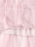 Ruffle Tulle Skirt With Decorative Belt Elastic High Waist Casual Pleated Midi Skirt