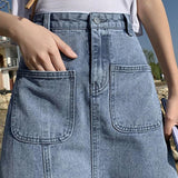 New Maxi Jeans Women Denim Long Summer Vintage Side Split Denim Maxi Skirt