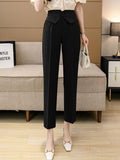 High Waist Pencil Pants Women Fashion Korean Style All-match Office Lady Elegant Ankle-length Pants