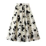 Floral Holiday Elastic High Waist A Line Summer Long Vintage Beach Print Skirts