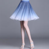 Retro Tulle Women Summer Korean Skirt Streetwear Ladies Mesh Casual Ball Gown Saia Short Skirts